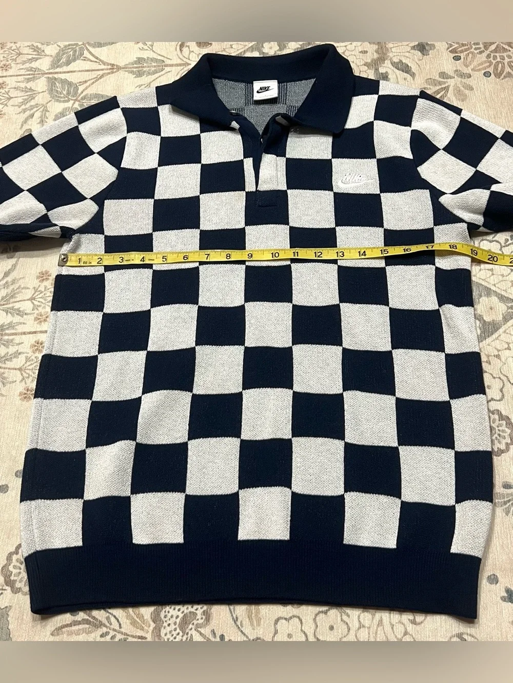 Nike Checkers Polo in Midnight Navy & Sail Size Small